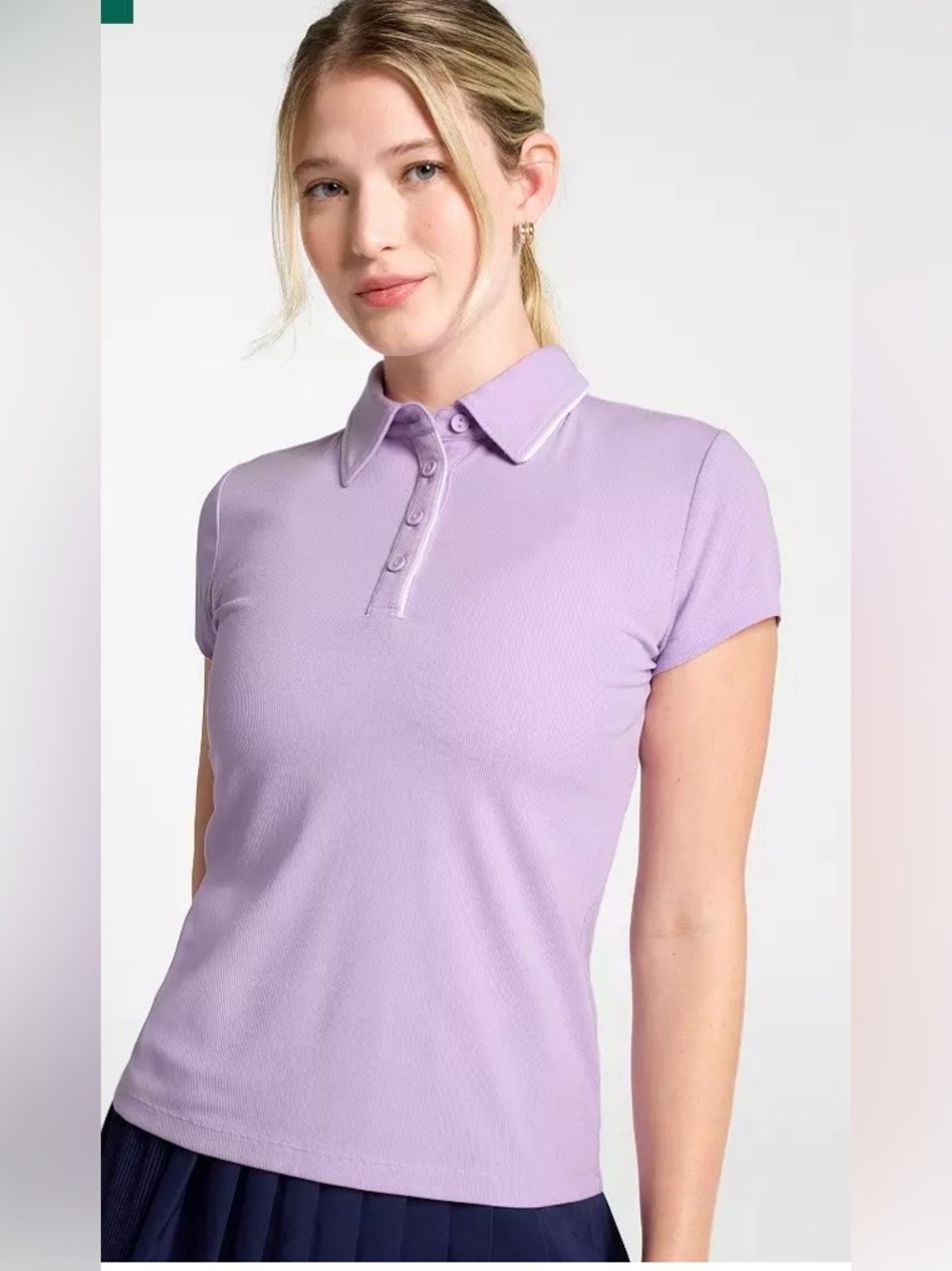 Calia women’s golf ribbed short sleeve polo shirt, medium, purple lavender